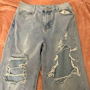 Blue baggy jeans